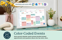 Load image into Gallery viewer, Auto-synced, color-coded family events shown on the Skylight 15-inch Calendar

